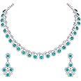Atasi International Diamond/Stones Necklace Set with Earrings for Women | Stylish Jewellery for Party, Wedding and Festive Occasions | Fashion Accessories