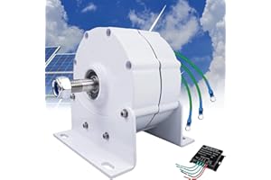 Fablestoryem Generatore a Magneti Permanenti Senza Ingranaggi da 12000W, Generatori di Alternatori CA a Bassa velocità 12V-220V con Utilizzo di Base, per Turbine Eoliche,12V