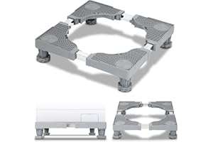 Cecaylie Washing Machine Base Adjustable Movable Base, Dryer Base Base Pedestals & Frame for Freezer (41-65 cm Adjustable)