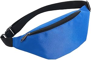 ABK Basic Mode-Gürteltasche Sport-Bauchtausche Wander-Hüfttasche 2 Fächer Reißverschluss Verstellbarer Gurt Damen/Herren Hellblau