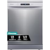 Hisense HS622E10X &ndash; Dishwasher 60 cm, Free Installation, 13 Serv. | AlxWxFn 84.5x59.6x60 cm, Inox, 1/2 Load (Manual), Quick W