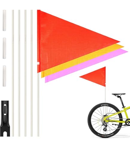 ILUBUTO Kinderfietsvlag, 150 cm, veiligheidswimpel in hoogte verstelbaar, Gokart Roller fiets wimpel veiligheidsvlag, accessoires 2 stuks