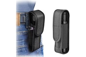 COYUN Funda para Linterna de Nailon,Estuche para Linterna,Bolsa de Linterna Táctica,Funda de Linterna Funda,para Linterna Universal Bolsas Colgantes para Exteriores Accesorios al Aire Libre,Negro