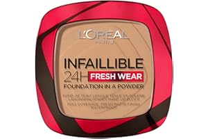‎L'OREAL PARIS L'Oréal Paris Infaillible 24H Fresh Wear puder do makijażu 300 Amber, matowy puder do makijażu, wodoodporny, odporny na pot, utrzymuje się do 24 h