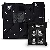 By Kii Portable Blackout Blind Adjustable Size Easy Stick with Suction Cups 200cm x 130cm Curtain Window Shades for Bedroom, 