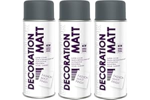 DECO COLOR Fahrzeugteile Hoffmann 3er Sparpack DC Lackspray matt 400ml nach RAL freie Farbauswahl (3 Dosen in anthrazit MATT RAL 7016)