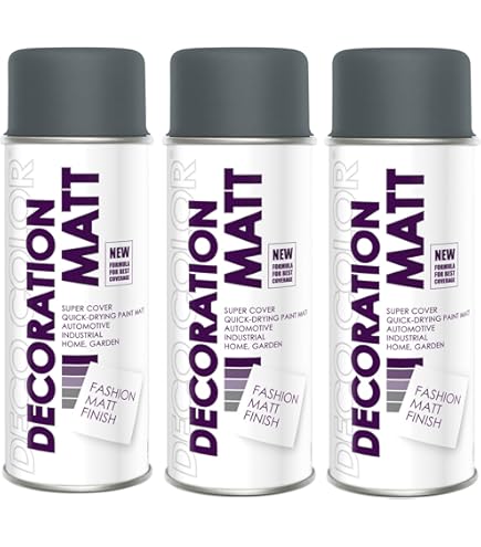 Alex Flittner Designs 6X Ral Pintura En Espray Pintura Coche Laca Colorida Lata De Aerosol RAL7010 Gris Seda Mate