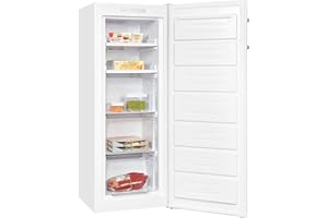 Exquisit® Congelador Vertical, 161L, Clase C, Color Blanco, 1 Puerta, Tecnologia No-Frost, Alarma Acústica de Puerta Abierta, Puerta Reversible, Consumo 132 kWh/año, Medidas 143x54x61,5 Cm.