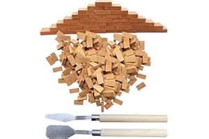 Woohome 250 Pz Mini Mattoni in Miniatura 1:16 Rosso Mini Mattoni di Costruzione per Micro Paesaggio, Fai Da Te Casa Delle Bambole in Mattoni Diorama Fairy