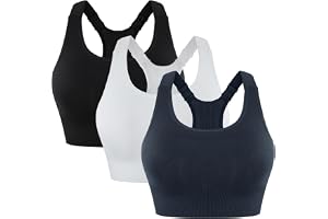 Leversic Gym Toppar Dam Sport BH med Justerbara Breda Axelremmar Ryggar Racerback Sport Bas Stöd Medium till Hög Löpning, Fitness, Yoga S-XL
