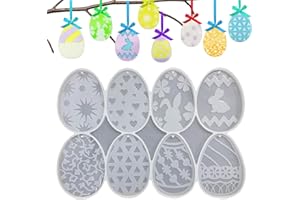 UTEFIF Ostern Silikonformen, Harzformen, Hasenei Schlüsselanhänger, Osterschmuck, DIY Kerze Seife Schmuck Handwerk Heimdekoration