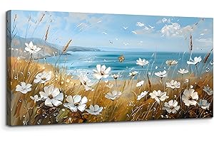MHARTK66 Quadri Moderni Soggiorno Grandi, 50x100 cm Stampe da Parete Mare e Mare di Fiori, Quadro Camera da Letto Su Tela Decorazioni Parete Bagno Cucina Ufficio Sala Da Pranzo
