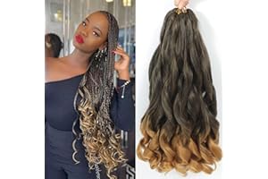 CFMY Pre Stretched Braiding Hair 50 cm Loose Wave Crochet Braids Hair 4 packs Big wavy French Curl Bouncy Braiding Hair Curly Synthetic Hair Extensions (150 g/opakowanie.1B/27)