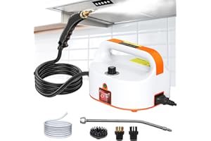 HOUSIWILL Limpiador de Vapor Portátil a Presión 2500W, 6 Piveles de Vapor, 15 Segundos de Calentamiento, Vaporeta Limpieza Hogar Potente con 3 Cabezales de Cepillo, para Limpiar Cocina, Baño, Juntas y Grasa