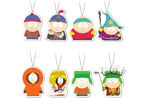 ‎GTOTD GTOTd Cute Cartoon Air Freshener 8Pack Lufterfrischer (Black Ice Scent) Schwarzer Eisduft Duftbaum Auto Rückspiegel Anhänger Komödie Show Fans Geschenk Hängende Anhänger Zubehör Christmas Dekor