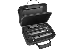 ANKHOH Drahtlose Mikrofonhülle für JBL zum Singen für TONOR für Shure für Bietrun für ALPOWL Zwei Mikrofonsystem DIY Schaumstoff Passt für Verschiedene Größen Mikrofon (Nur Box) (Schwarz)