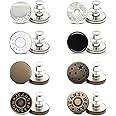 FDTY Button pins for Jeans, 8 Sets No Sew and No Tools Instant Jean Button Pins for Pants, Replacement Buttons, Button Clips, Simple Installation, Reusable and Adjustable (17mm)