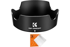 K&F Concept EW63C Parasol Reversible de Bayoneta para Canon RF 24-50mm f/4.5-6.3 IS STM Lente,Canon EF-S 18-55mm f/3.5-5.6 IS STM Lente, EF-S 18-55mm f/4-5.6 IS STM Lente con Paño de Limpieza