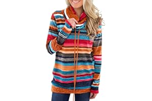 Yuson Girl Camiseta Manga Larga Mujer Casual Sudadera Mujer Rayas Túnica Suelto Jersey Suéter Pullover Tops Cordón Sudadera para Primavera Otoño Invierno