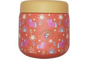 BabbleBee Termo Comida Bebé 360 ml – Acero Inoxidable Doble Pared con Válvula de Aire, Cierre Hermético Antifugas, Mantiene Calor o Frío, Ideal Papillas y Sólidos – Viaje, Guardería y Salidas