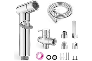 ANNWA Handbrause Bidet Set,Bidet Handbrause für Toilette Bidet Sprayer,Einstellbarer Hochdruck mit G1/2 T-Ventil und eine G3/8 Adapte,wc dusche für die Intimhygiene, Baden von Haustieren und Reinigung