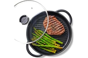 Jean-Patrique Divided Stove Top Grill, Lazy Pan - Divided Frying Pan with Multi Sections for Gas, Electric, Induction & Oven, 10.6" Diameter
