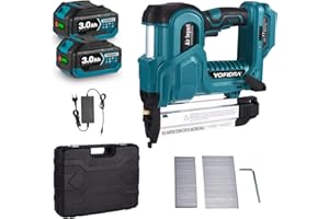 Yofidra Pistola Per Graffette a Batteria – Graffatrice & Chiodatrice 2 in 1 con 200 Chiodi & 200 Graffette, 2x3,0Ah Batterie, 2 Modalità, per il Montaggio di Mobili e Lavori DIY in Legno
