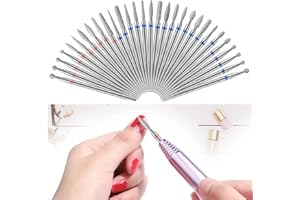 VULEVIRTUE 30 Pezzi Punte Fresa Unghie Punte per Fresa per Unghie Fresa per Unghie Punte per Unghie per Lucidare le Unghie Pulire le Cuticole Pedicure Manicure Uso del Salone di Casa