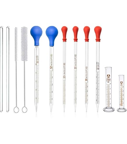 Pipette In Vetro Graduate - Set 4 Pezzi Con Spazzola Per Laboratorio, Scuola E Hobby - Foto 11