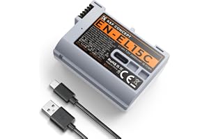 K&F CONCEPT 2600mAh EN-EL15C batteri, USB C 2,5 timmars snabbladdning EN-EL15 batteri kompatibelt med Nik Z8, Z7, Z6, Z7ii, Z
