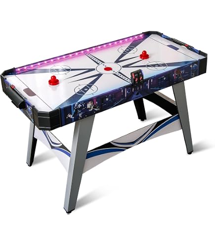 Table De Air Hockey COSTWAY Avec Marqueur électronique LED - Ventilateur 12V - Bandes Lumineuses - Pour Enfants Et Adultes - 13