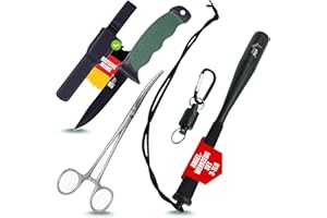 Zite Fishing Angel-Werkzeug-Set [Fischtöter mit Messer & Hakenlöser] Angelzubehör-Set Fische Angeln & Waidgerecht Versorgen, Fisch Totschläger angeln, Fischbetäuber Anglermesser Angelmesser Angler.Set