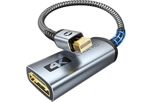 WARRKY 4K Adaptateur Mini DisplayPort vers HDMI, | UHD, 2K 60Hz, 1080P 120Hz | Thunderbolt vers HDMI Compatible avec MacBook Air/Pro, Mac Mini, iMac, Surface Pro/Dock, Moniteur/Projecteur/TV