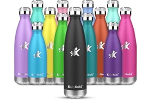 ‎KOLLYKOLLA KollyKolla Thermosflasche,Trinkflasche Edelstahl 350ml, 500ml, 650ml,750ml-Auslaufsicher Thermoskanne, BPA-Frei Wasserflasche für Kinder, Sprudel, Sport, Uni, Schule, Fitness, Outdoor, Camping