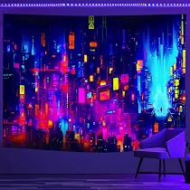 UV-Wandteppich 'Kuss' – Leuchtet Im Dunkeln, Abstraktes Design, 150x200 Cm, Polyester
