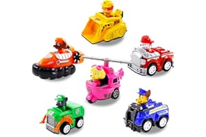 Aheagou Set regalo per auto con sei veicoli, auto giocattolo stunt, camion della polizia, camion dei pompieri, truck, bulldozer, elicottero, cuscino d'aria, regalo di compleanno per bambini