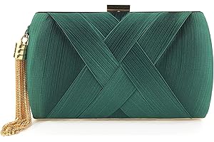 SUKUTU Pochettes de Soirée pour Femme Sac en Satin pour Soirée de Mariage Sac à Main avec Pompon Pendentif Cocktail Prom Sacs à Main