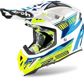 Airoh Av23N18 Casco Aviator 2.3 Novak Chrome Blue L : Amazon.it: Auto e Moto