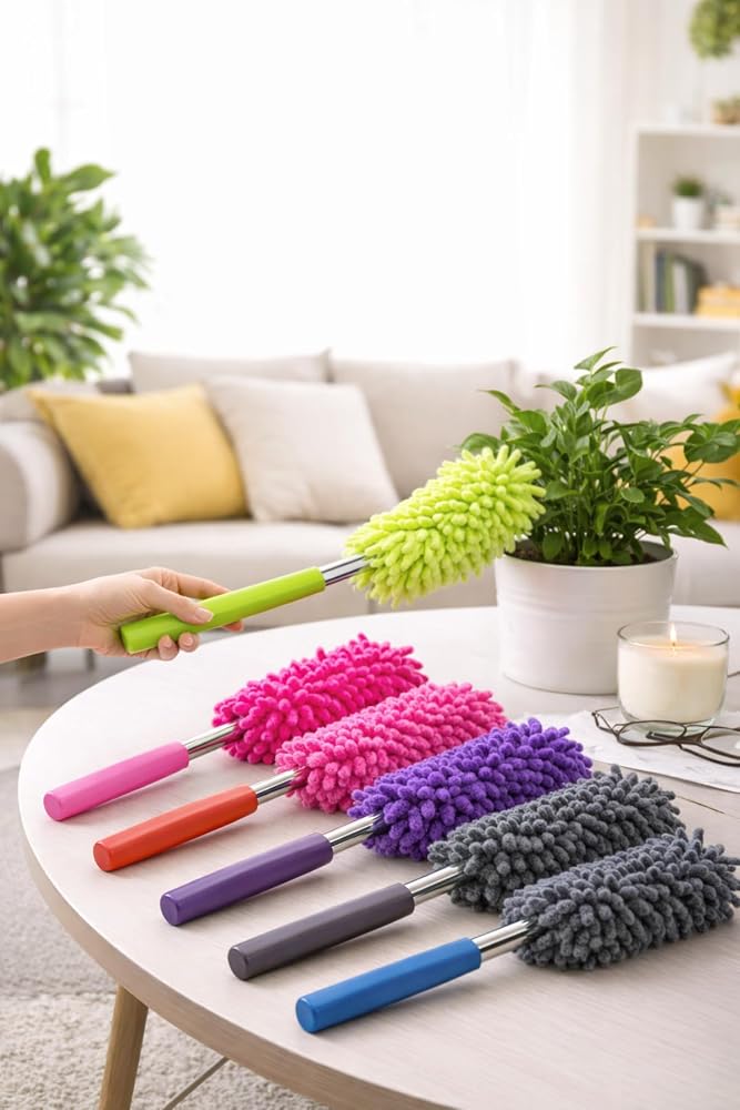 mucit home Teleskopik Uzayabilen Mikrofiber Toz Alma Fırçası 25-75 Cm