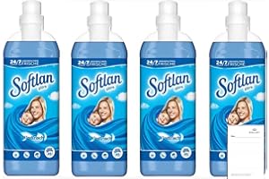 HALLEY BEDDING Softlan Weichspüler Windfrisch 4 x 1L für unwiderstehlich weiche Wäsche + Halley Notizblock