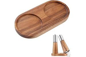 HELWEET Taca na młynek do soli, uchwyt na pieprz, podstawka pod młynek do przypraw, do pieprzu, uchwyt na butelkę, 14,3 x 7 x 1,5 cm