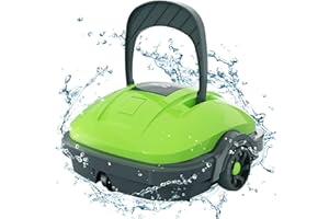 WYBOT Cordless Robotic Pool Cleaner, Automatic Pool Vacuum, Powerful Suction, IPX8 Waterproof, Dual-Motor, 180μm Fine Filter for Above/In Ground Flat Pool Up to 525 Sq.Ft -Osprey200 (Green)