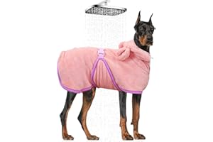 WUFANC Hundebademantel Super Saugfähig, Schnell Trocknend, Verstellbare Schrumpfbänder Gewährleistet einen Bequemen Sitz des Bademantel Hund, für Große, Mittlere und Kleine Hunde (XXL)
