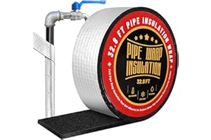 HEEKCAA Pipe Wrap Insulation Tape 2" Wide X 32.8 Ft Roll Pipe Insulation Foam Tubing for Outdoor Indoor Cold Hot Water Pipes,Winter Freeze Protection (Roll, Count, 1)