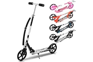 Yakimz Monopattino per bambini, regolabile in altezza per 5 anni, monopattino per bambini con ruote da 190 cm, pieghevole con tracolla