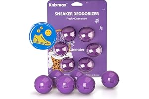 Knixmax Outdoor Bolas de desodorización para zapatillas deportivas, bolsas de deporte, zapatillas, desodorante, adecuado para bolsa de fitness, armario, cocina, baño, 6 bolas, morado, 6 stück (1er