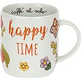 THUN, Mug in Porcellana Decorata a Mano con Motivi Floreali, Linea Happy Country, 300 ml; Mug Ø 8.5, 10.5 cm h