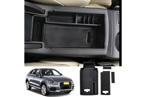 SKTU - bracciolo multifunzionale per Audi Q3 2013-2018 per console centrale, contenitore portaoggetti con supporto antiscivolo
