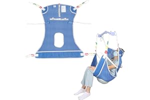 EZ Assistive Hoyer Hebegurt Schlinge für Toilette,Patientenhebegurte für den Transfer ältere, bariatrische, behinderte Menschen,Tragfähigkeit 500 lbs (Blau, Große Größe)