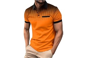 Funktions-pikétröja för män, lediga kortärmade t-shirts, lätta bomullstoppar, färgglada färggradient, golfskjortor, snabbtork